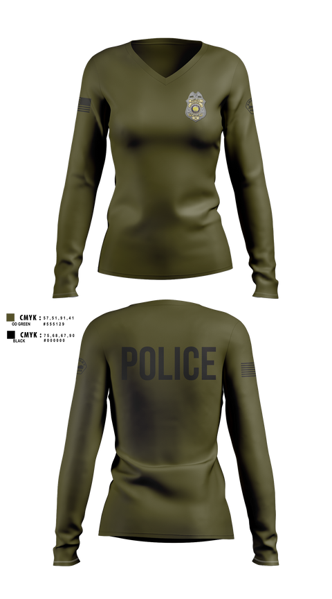 Womens Long Sleeve Vneck Shirt, Shirley Police Department, Police, Teamtime, Team time, sublimation, custom sports apparel, team uniforms, spirit wear, spiritwear, sports uniforms, custom shirts, team store, custom team store, fundraiser sports, apparel fundraiser