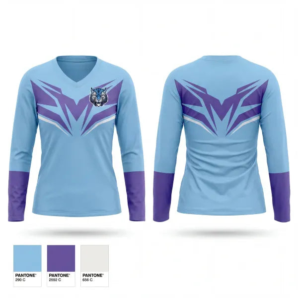 Womens Long Sleeve Vneck Shirt, Surry County Wildcats, Men's Basketball, Teamtime, Team time, sublimation, custom sports apparel, team uniforms, spirit wear, spiritwear, sports uniforms, custom shirts, team store, custom team store, fundraiser sports, apparel fundraiser