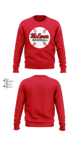 Crew Neck Sweatshirt, McEwen Baseball, Baseball, Teamtime, Team time, sublimation, custom sports apparel, team uniforms, spirit wear, spiritwear, sports uniforms, custom shirts, team store, custom team store, fundraiser sports, apparel fundraiser