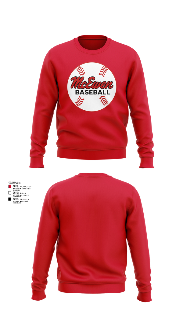 Crew Neck Sweatshirt, McEwen Baseball, Baseball, Teamtime, Team time, sublimation, custom sports apparel, team uniforms, spirit wear, spiritwear, sports uniforms, custom shirts, team store, custom team store, fundraiser sports, apparel fundraiser