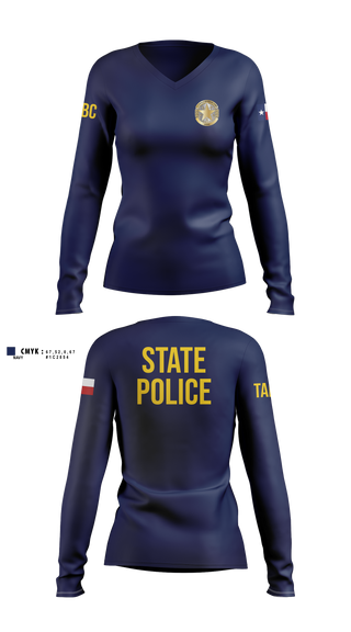 Womens Long Sleeve Vneck Shirt, Texas alcoholic beverage commission, Police, Teamtime, Team time, sublimation, custom sports apparel, team uniforms, spirit wear, spiritwear, sports uniforms, custom shirts, team store, custom team store, fundraiser sports, apparel fundraiser