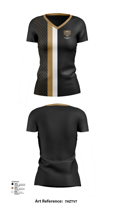 Golden Grizzlies Soccer 35825222 Women's Short Sleeve V-neck Shirt - 23