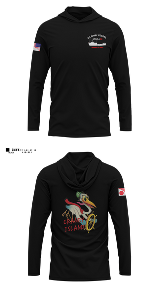Long Sleeve Performance Shirt with hood, MSV, Army, Teamtime, Team time, sublimation, custom sports apparel, team uniforms, spirit wear, spiritwear, sports uniforms, custom shirts, team store, custom team store, fundraiser sports, apparel fundraiser