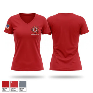 Womens Short Sleeve Vneck Shirt, Kaukauna Professional Firefighters Local 1594, Fire Department, Teamtime, Team time, sublimation, custom sports apparel, team uniforms, spirit wear, spiritwear, sports uniforms, custom shirts, team store, custom team store, fundraiser sports, apparel fundraiser