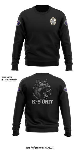 Crew Neck Sweatshirt, Farmersville Police K9 Unit, Police, Teamtime, Team time, sublimation, custom sports apparel, team uniforms, spirit wear, spiritwear, sports uniforms, custom shirts, team store, custom team store, fundraiser sports, apparel fundraiser