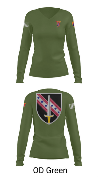 Womens Long Sleeve Vneck Shirt, 6/54th SFAB, National Guard, Teamtime, Team time, sublimation, custom sports apparel, team uniforms, spirit wear, spiritwear, sports uniforms, custom shirts, team store, custom team store, fundraiser sports, apparel fundraiser