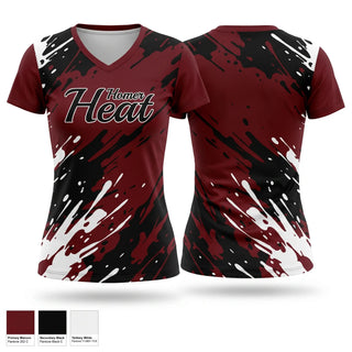 Womens Short Sleeve Vneck Shirt, Homer Heat, Softball, Teamtime, Team time, sublimation, custom sports apparel, team uniforms, spirit wear, spiritwear, sports uniforms, custom shirts, team store, custom team store, fundraiser sports, apparel fundraiser