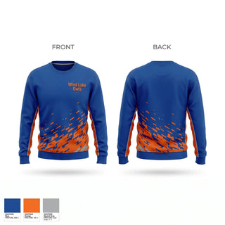 Crew Neck Sweatshirt, Wind Lake Owls, Baseball, Teamtime, Team time, sublimation, custom sports apparel, team uniforms, spirit wear, spiritwear, sports uniforms, custom shirts, team store, custom team store, fundraiser sports, apparel fundraiser