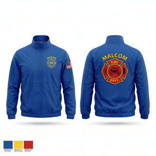 Windbreaker, Malcom Fire, Fire Department, Teamtime, Team time, sublimation, custom sports apparel, team uniforms, spirit wear, spiritwear, sports uniforms, custom shirts, team store, custom team store, fundraiser sports, apparel fundraiser