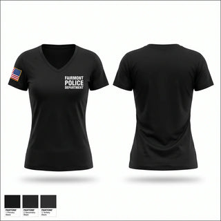 Womens Short Sleeve Vneck Shirt, Fairmont Police Department, Police, Teamtime, Team time, sublimation, custom sports apparel, team uniforms, spirit wear, spiritwear, sports uniforms, custom shirts, team store, custom team store, fundraiser sports, apparel fundraiser