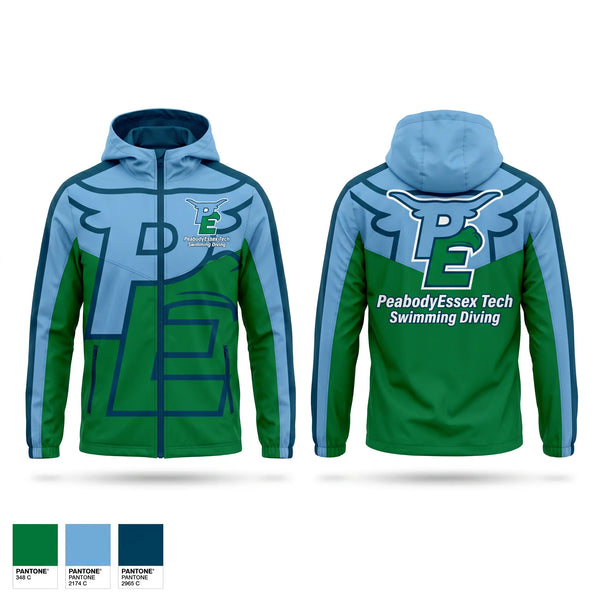 Windbreaker, Peabody Veterans Memorial High School Swimming, Swimming, Teamtime, Team time, sublimation, custom sports apparel, team uniforms, spirit wear, spiritwear, sports uniforms, custom shirts, team store, custom team store, fundraiser sports, apparel fundraiser