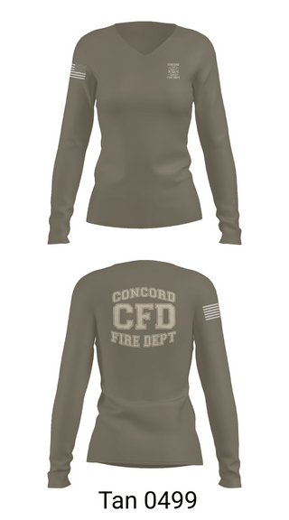 Womens Long Sleeve Vneck Shirt, Concord Fire Department, Fire Department, Teamtime, Team time, sublimation, custom sports apparel, team uniforms, spirit wear, spiritwear, sports uniforms, custom shirts, team store, custom team store, fundraiser sports, apparel fundraiser