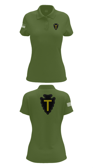 Womens Short Sleeve Performance Polo, B CO 3-141, Army, Teamtime, Team time, sublimation, custom sports apparel, team uniforms, spirit wear, spiritwear, sports uniforms, custom shirts, team store, custom team store, fundraiser sports, apparel fundraiser