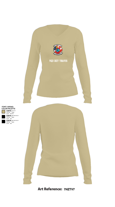 VQ3 Det Travis 87923714 Women's Long Sleeve V-neck Shirt - 78