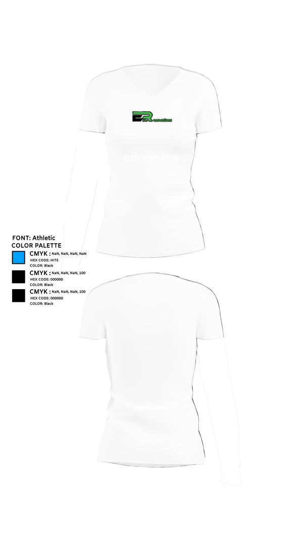 Womens Short Sleeve Vneck Shirt, Elite Renovations, , Teamtime, Team time, sublimation, custom sports apparel, team uniforms, spirit wear, spiritwear, sports uniforms, custom shirts, team store, custom team store, fundraiser sports, apparel fundraiser