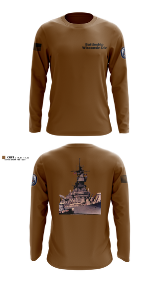Long Sleeve Performance Shirt, Battleship Wisconsin Div, Navy, Teamtime, Team time, sublimation, custom sports apparel, team uniforms, spirit wear, spiritwear, sports uniforms, custom shirts, team store, custom team store, fundraiser sports, apparel fundraiser