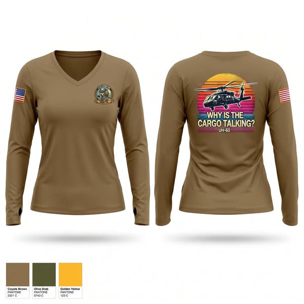 Womens Long Sleeve Vneck Shirt, 1-183rd, National Guard, Teamtime, Team time, sublimation, custom sports apparel, team uniforms, spirit wear, spiritwear, sports uniforms, custom shirts, team store, custom team store, fundraiser sports, apparel fundraiser