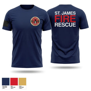 Short Sleeve Performance Shirt, St. James Volunteer Fire Department, Fire Department, Teamtime, Team time, sublimation, custom sports apparel, team uniforms, spirit wear, spiritwear, sports uniforms, custom shirts, team store, custom team store, fundraiser sports, apparel fundraiser