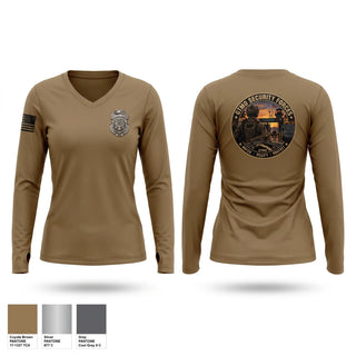 Womens Long Sleeve Vneck Shirt, 345 MP CO 3rd PLT, Army, Teamtime, Team time, sublimation, custom sports apparel, team uniforms, spirit wear, spiritwear, sports uniforms, custom shirts, team store, custom team store, fundraiser sports, apparel fundraiser