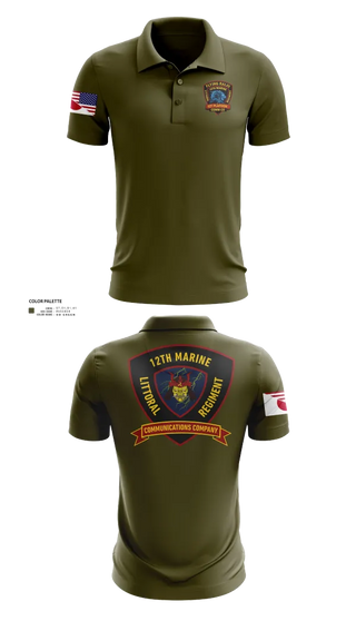 Short Sleeve Performance Polo, 12th MLR Headquarters Element, Marines, Teamtime, Team time, sublimation, custom sports apparel, team uniforms, spirit wear, spiritwear, sports uniforms, custom shirts, team store, custom team store, fundraiser sports, apparel fundraiser
