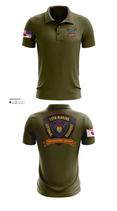 12th MLR Headquarters Element 19917243 Short Sleeve Performance Polo - 122