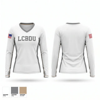 Womens Long Sleeve Vneck Shirt, LCBDU, Police, Teamtime, Team time, sublimation, custom sports apparel, team uniforms, spirit wear, spiritwear, sports uniforms, custom shirts, team store, custom team store, fundraiser sports, apparel fundraiser
