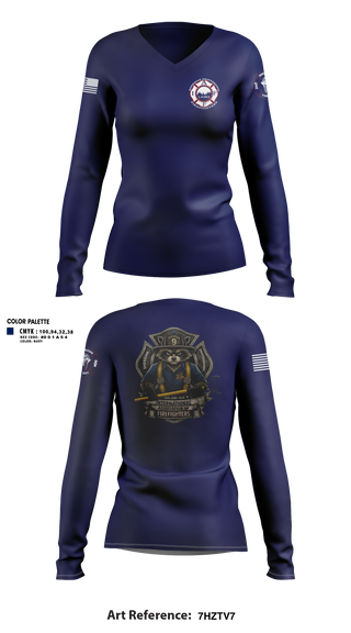 Womens Long Sleeve Vneck Shirt, Sheridan fire district, Fire Department, Teamtime, Team time, sublimation, custom sports apparel, team uniforms, spirit wear, spiritwear, sports uniforms, custom shirts, team store, custom team store, fundraiser sports, apparel fundraiser