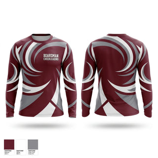 Long Sleeve Performance Shirt, Boardman Cheerleading, Cheer, Teamtime, Team time, sublimation, custom sports apparel, team uniforms, spirit wear, spiritwear, sports uniforms, custom shirts, team store, custom team store, fundraiser sports, apparel fundraiser