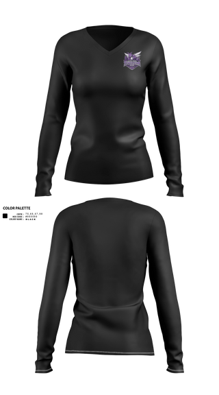 Womens Long Sleeve Vneck Shirt, North Shore Swarm Rugby, Rugby, Teamtime, Team time, sublimation, custom sports apparel, team uniforms, spirit wear, spiritwear, sports uniforms, custom shirts, team store, custom team store, fundraiser sports, apparel fundraiser