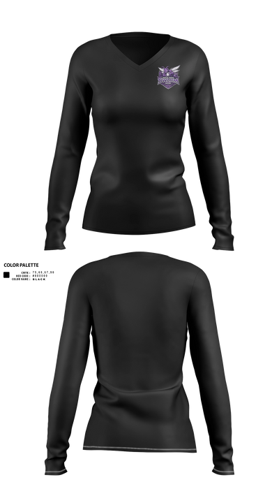 North Shore Swarm Rugby 62025793 Women's Long Sleeve V-neck Shirt - 21