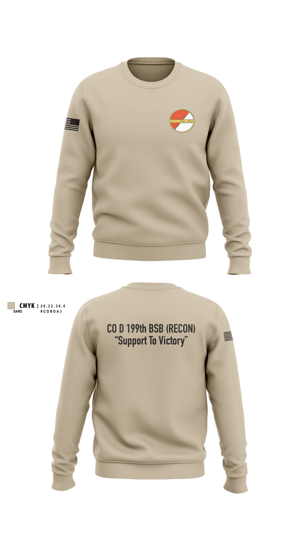 Crew Neck Sweatshirt, Co D 199TH BSB RECON, National Guard, Teamtime, Team time, sublimation, custom sports apparel, team uniforms, spirit wear, spiritwear, sports uniforms, custom shirts, team store, custom team store, fundraiser sports, apparel fundraiser