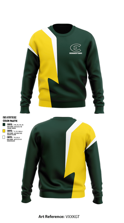 Evergreen High School Tennis 22969083 Crew Neck Sweatshirt - 10