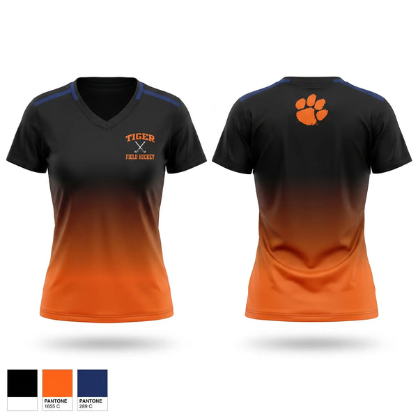 Womens Short Sleeve Vneck Shirt, Biddeford Tigers, Field Hockey, Teamtime, Team time, sublimation, custom sports apparel, team uniforms, spirit wear, spiritwear, sports uniforms, custom shirts, team store, custom team store, fundraiser sports, apparel fundraiser