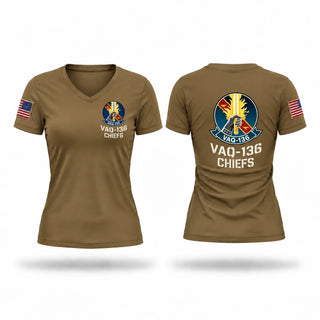 Womens Short Sleeve Vneck Shirt, VAQ-136, Navy, Teamtime, Team time, sublimation, custom sports apparel, team uniforms, spirit wear, spiritwear, sports uniforms, custom shirts, team store, custom team store, fundraiser sports, apparel fundraiser