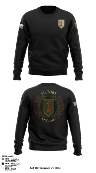 Crew Neck Sweatshirt, 1st infantry division, , Teamtime, Team time, sublimation, custom sports apparel, team uniforms, spirit wear, spiritwear, sports uniforms, custom shirts, team store, custom team store, fundraiser sports, apparel fundraiser