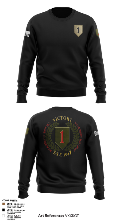 1st infantry division 88621490 Crew Neck Sweatshirt - 3