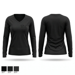 Womens Long Sleeve Vneck Shirt, ODA 545 5th Special Forces Group, Army, Teamtime, Team time, sublimation, custom sports apparel, team uniforms, spirit wear, spiritwear, sports uniforms, custom shirts, team store, custom team store, fundraiser sports, apparel fundraiser