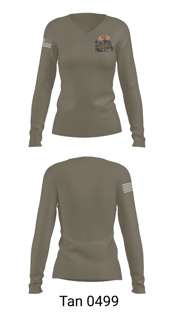 Womens Long Sleeve Vneck Shirt, USA Dwight d eisenhower, , Teamtime, Team time, sublimation, custom sports apparel, team uniforms, spirit wear, spiritwear, sports uniforms, custom shirts, team store, custom team store, fundraiser sports, apparel fundraiser