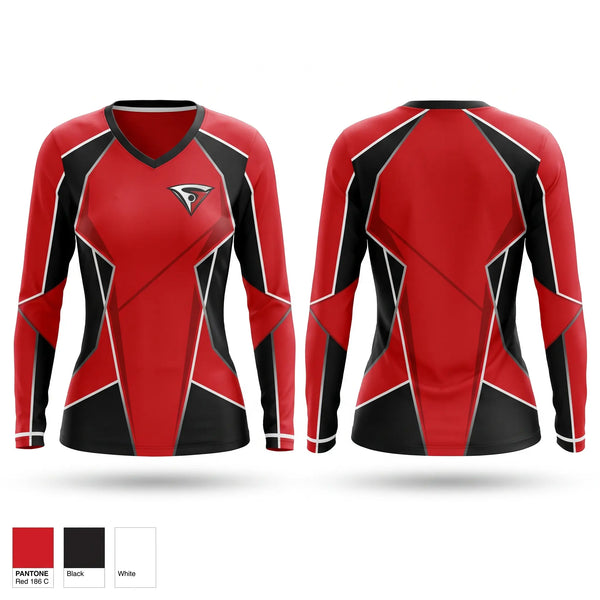 Womens Long Sleeve Vneck Shirt, Team Silk, Men's Basketball, Teamtime, Team time, sublimation, custom sports apparel, team uniforms, spirit wear, spiritwear, sports uniforms, custom shirts, team store, custom team store, fundraiser sports, apparel fundraiser