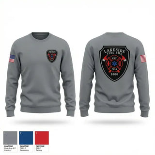 Crew Neck Sweatshirt, Lakeside fire, Fire Department, Teamtime, Team time, sublimation, custom sports apparel, team uniforms, spirit wear, spiritwear, sports uniforms, custom shirts, team store, custom team store, fundraiser sports, apparel fundraiser