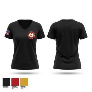 Womens Short Sleeve Vneck Shirt, Myrmidon Security Services LLC., Police, Teamtime, Team time, sublimation, custom sports apparel, team uniforms, spirit wear, spiritwear, sports uniforms, custom shirts, team store, custom team store, fundraiser sports, apparel fundraiser