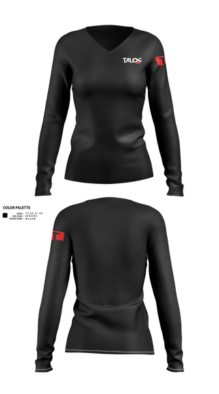 Womens Long Sleeve Vneck Shirt, Talos Security, , Teamtime, Team time, sublimation, custom sports apparel, team uniforms, spirit wear, spiritwear, sports uniforms, custom shirts, team store, custom team store, fundraiser sports, apparel fundraiser