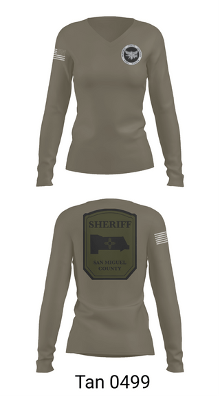 Womens Long Sleeve Vneck Shirt, San Miguel County Tactical Team, Police, Teamtime, Team time, sublimation, custom sports apparel, team uniforms, spirit wear, spiritwear, sports uniforms, custom shirts, team store, custom team store, fundraiser sports, apparel fundraiser