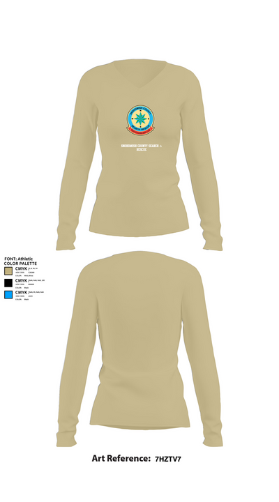 Snohomish County Search & Rescue 69404988 Women's Long Sleeve V-neck Shirt - 37