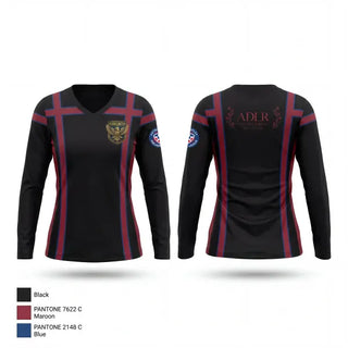 Womens Long Sleeve Vneck Shirt, Plano United Fc, Men's Soccer, Teamtime, Team time, sublimation, custom sports apparel, team uniforms, spirit wear, spiritwear, sports uniforms, custom shirts, team store, custom team store, fundraiser sports, apparel fundraiser