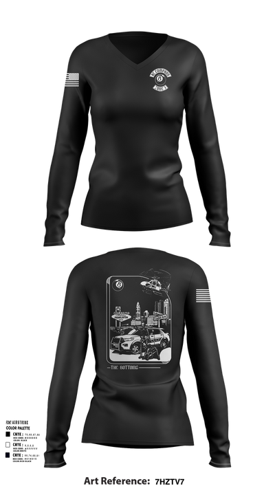 Columbus Division of Police- 8C Company 60108409 Women's Long Sleeve V-neck Shirt - 101