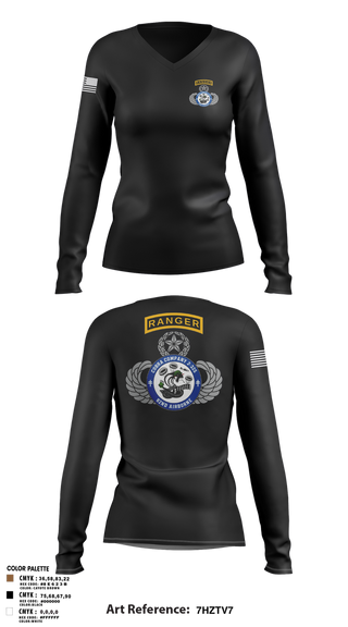 Womens Long Sleeve Vneck Shirt, Cobra Company, , Teamtime, Team time, sublimation, custom sports apparel, team uniforms, spirit wear, spiritwear, sports uniforms, custom shirts, team store, custom team store, fundraiser sports, apparel fundraiser