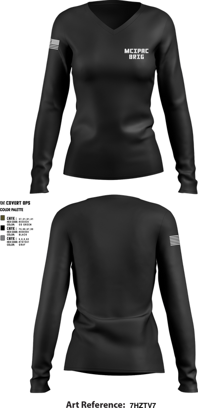 MCIPAC Brig 46900733 Women's Long Sleeve V-neck Shirt - 3