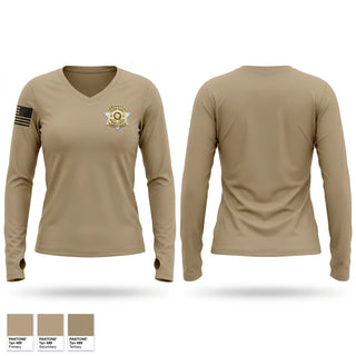 Womens Long Sleeve Vneck Shirt, FULTON COUNTY SHERIFF, Police, Teamtime, Team time, sublimation, custom sports apparel, team uniforms, spirit wear, spiritwear, sports uniforms, custom shirts, team store, custom team store, fundraiser sports, apparel fundraiser