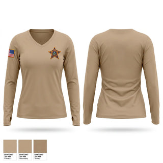 Womens Long Sleeve Vneck Shirt, Davison County, Police, Teamtime, Team time, sublimation, custom sports apparel, team uniforms, spirit wear, spiritwear, sports uniforms, custom shirts, team store, custom team store, fundraiser sports, apparel fundraiser
